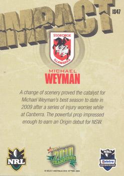 2010 NRL Champions - Impact Signature Gold #IS47 Michael Weyman Back
